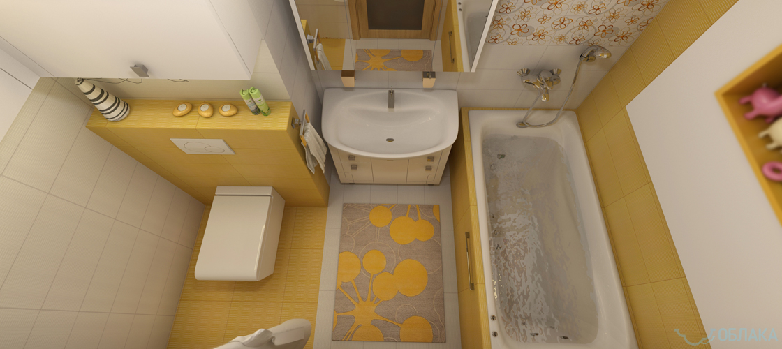 Дизайн решение ванной комнаты. Облако №45 - рис.1