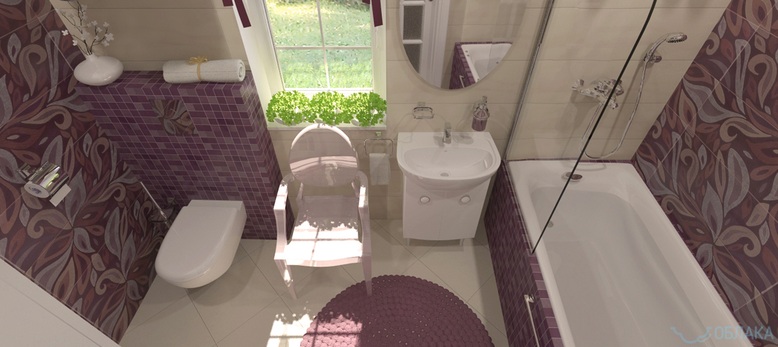 Дизайн решение ванной комнаты. Облако №55 - рис.1