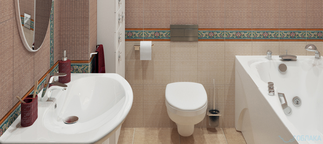 Дизайн решение ванной комнаты. Облако №81  - рис.1