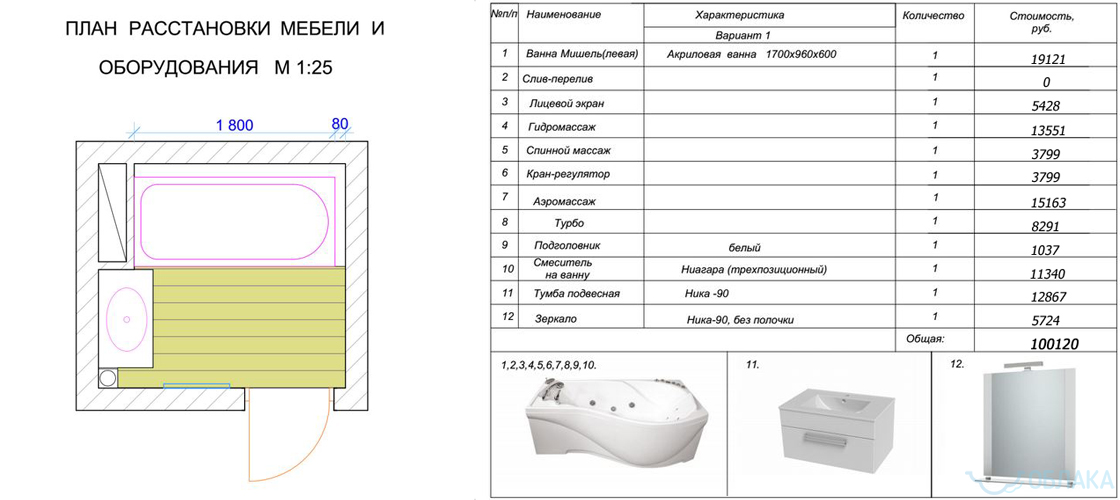 Дизайн решение ванной комнаты. Облако №23 - рис.4