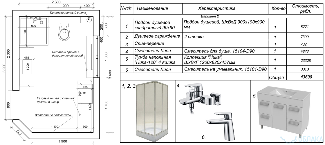 Дизайн решение ванной комнаты. Облако №59 - рис.4