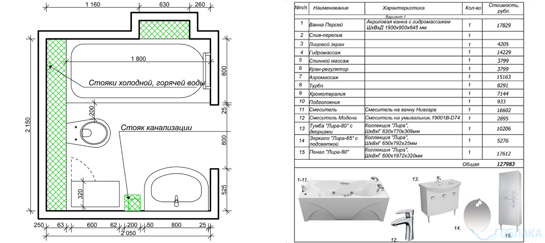 Дизайн решение ванной комнаты. Облако №81  - рис.4