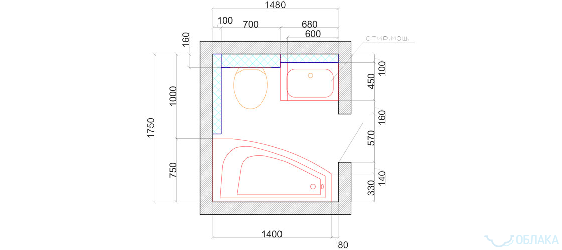 Дизайн решение ванной комнаты. Облако №93 - рис.4