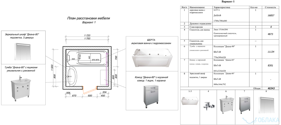 Дизайн решение ванной комнаты. Облако №67 - рис.6