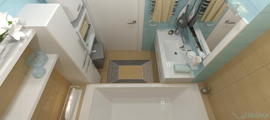 Дизайн решение ванной комнаты. Облако №57 - рис.7