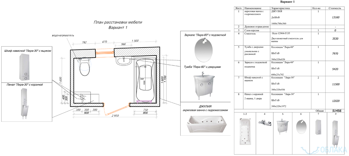 Дизайн решение ванной комнаты. Облако №55 - рис.8