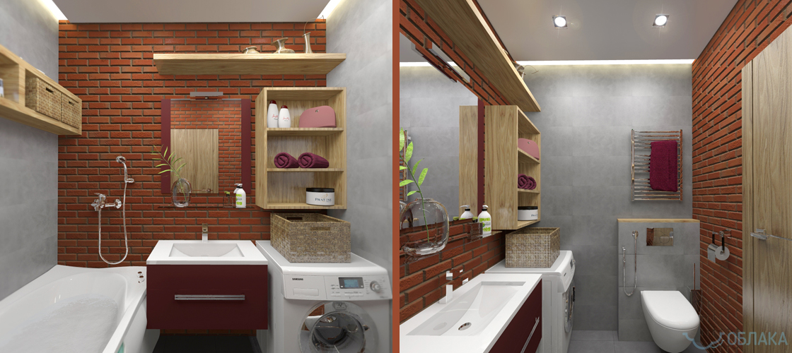 Дизайн решение ванной комнаты. Облако №31 - рис.1