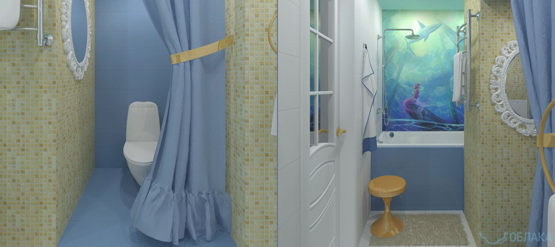 Дизайн решение ванной комнаты. Облако №86 - рис.1