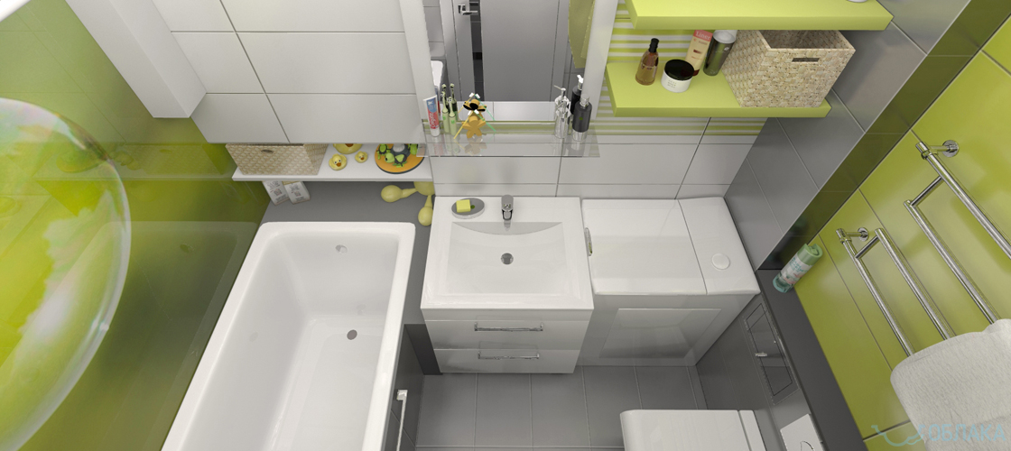 Дизайн решение ванной комнаты. Облако №42 - рис.1
