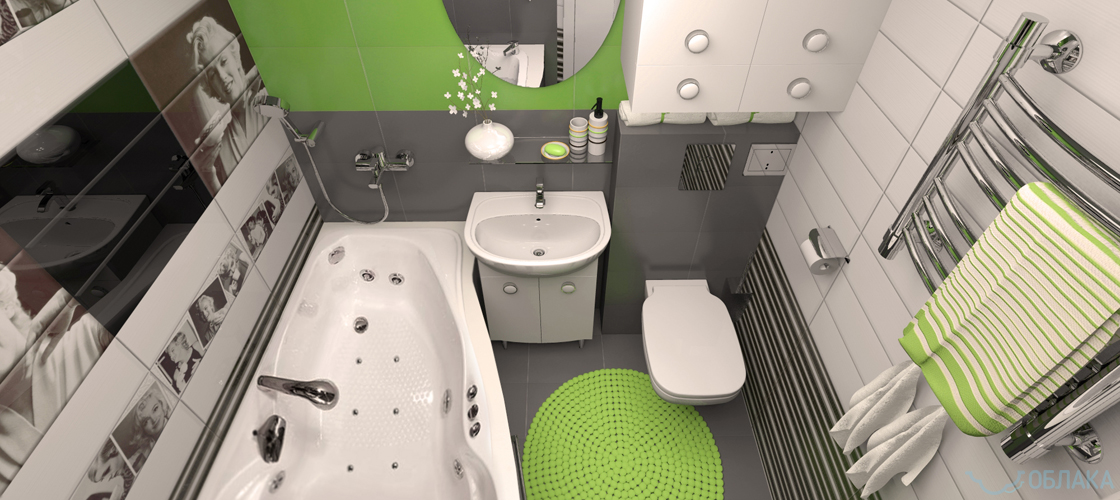 Дизайн решение ванной комнаты. Облако №44 - рис.1