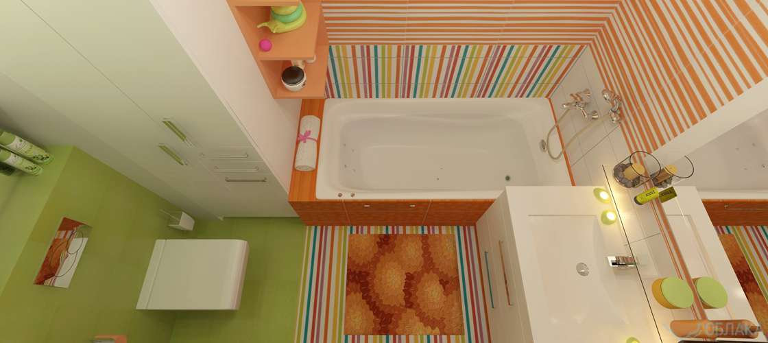 Дизайн решение ванной комнаты. Облако №46 - рис.1