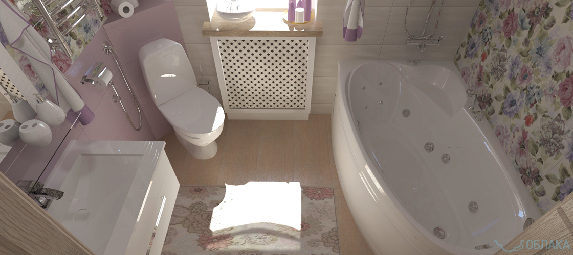 Дизайн решение ванной комнаты. Облако №80 - рис.1