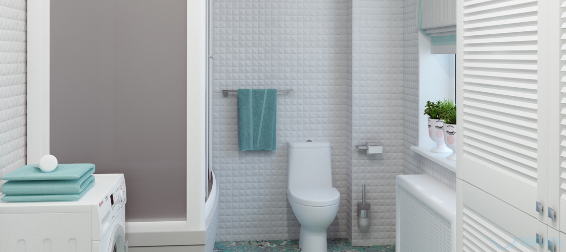 Дизайн решение ванной комнаты. Облако №60 - рис.1