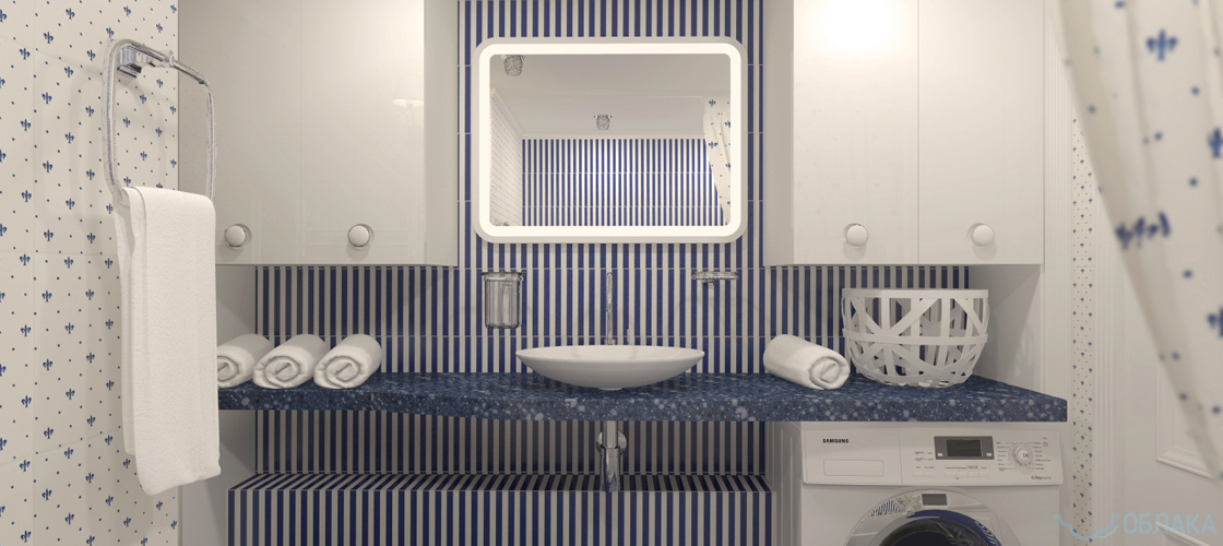 Дизайн решение ванной комнаты. Облако №66 - рис.1