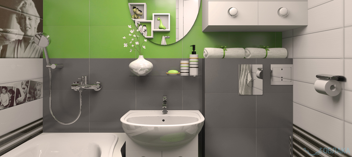 Дизайн решение ванной комнаты. Облако №44 - рис.2