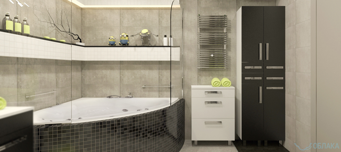 Дизайн решение ванной комнаты. Облако №50 - рис.1