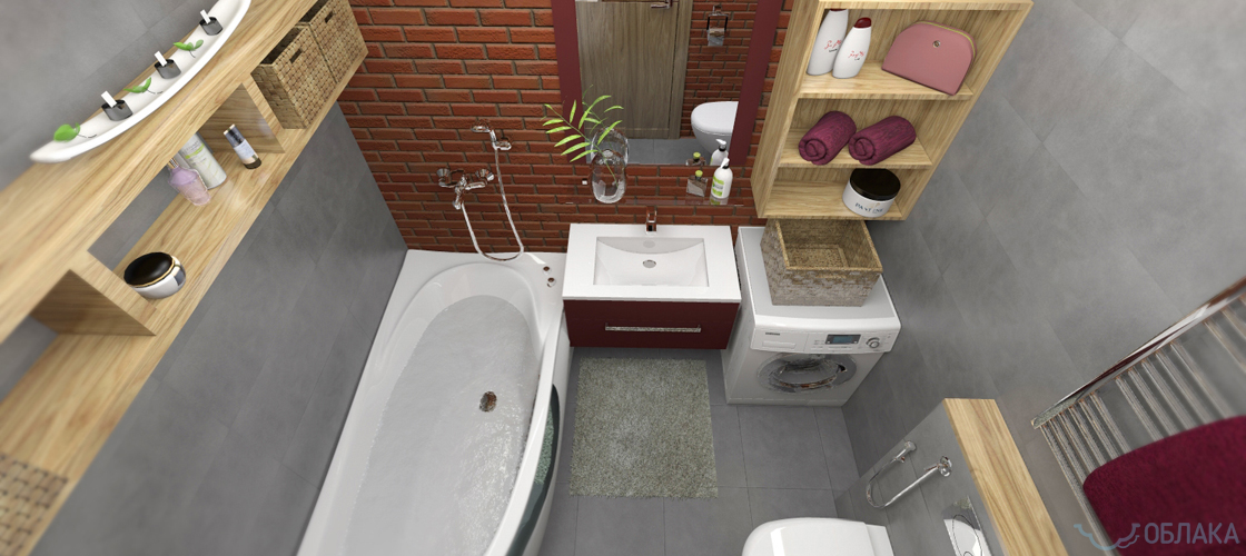 Дизайн решение ванной комнаты. Облако №31 - рис.3