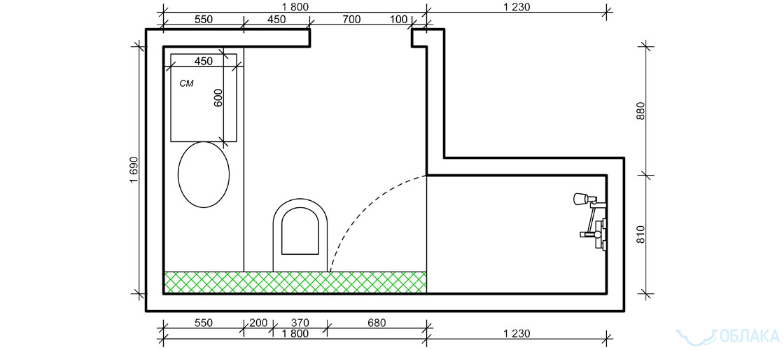 Дизайн решение ванной комнаты. Облако №96 - рис.4