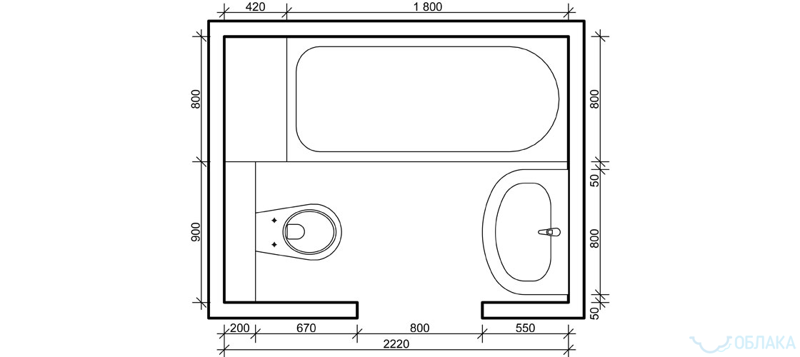 Дизайн решение ванной комнаты. Облако №78 - рис.5