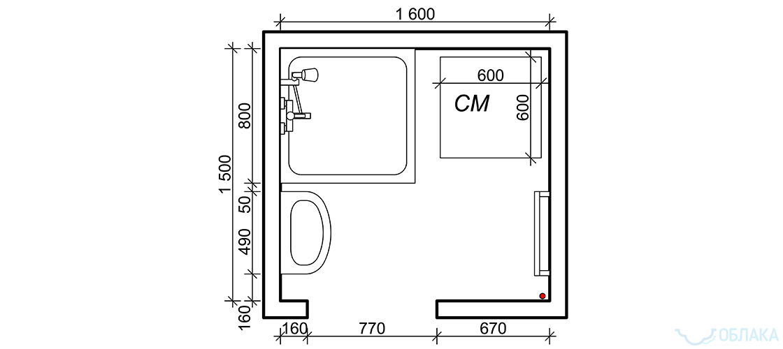 Дизайн решение ванной комнаты. Облако №4 - рис.1