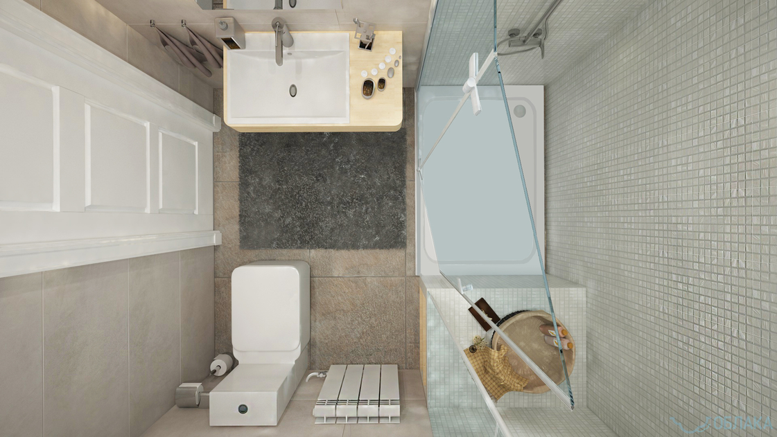 Дизайн решение ванной комнаты. Облако №98 - рис.1