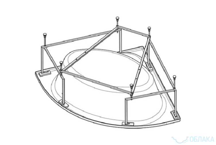 Монтажный комплект Santek к ванне Канны 150х150 см-art52912--Комплектующие для ванн-1