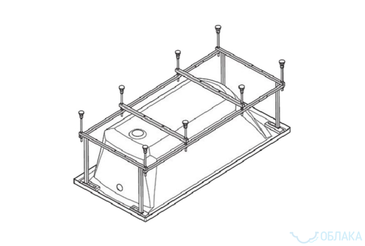 Монтажный комплект Santek к ванне Корсика 180х80 см-art52914--Комплектующие для ванн-1