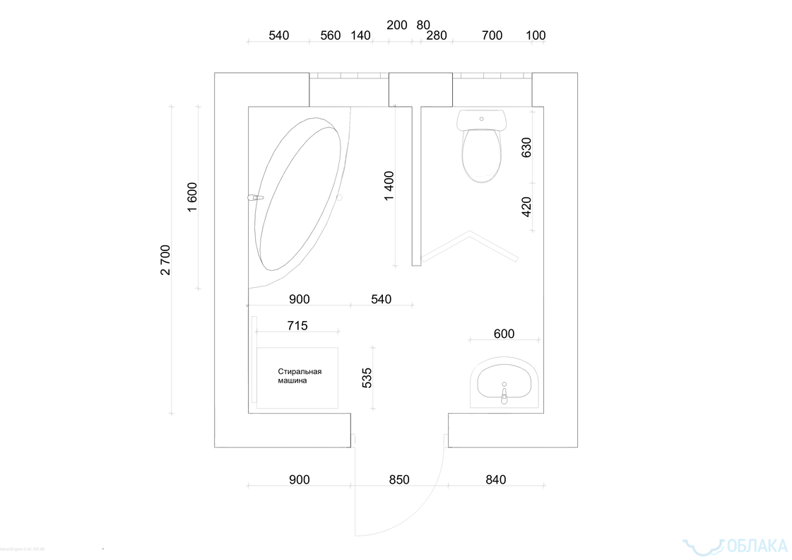 Дизайн решение ванной комнаты. Облако №99 - рис.5