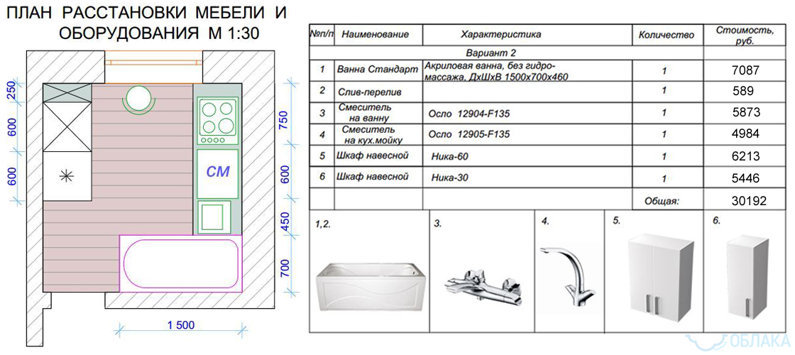 Дизайн решение ванной комнаты. Облако №6 - рис.3