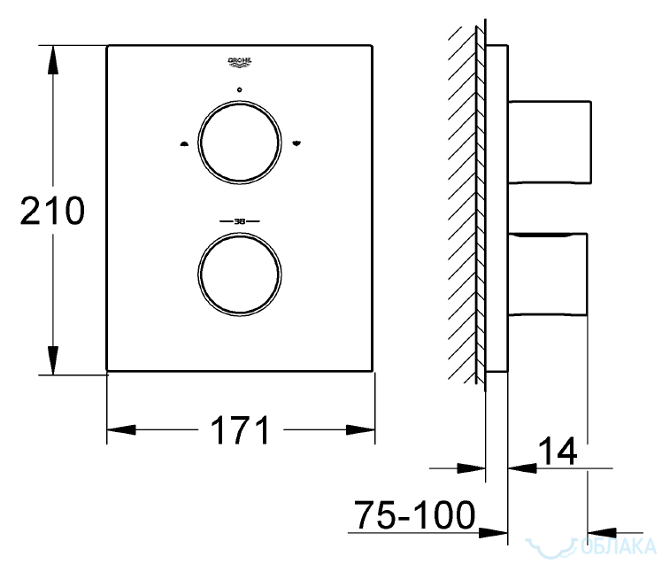 Grohe Grohtherm F-art37389-27618000-Смесители-1