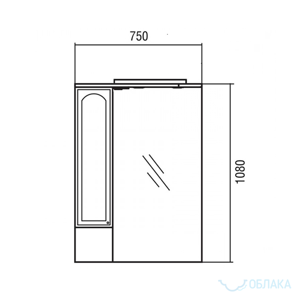 Зеркало шкаф акватон майами 75